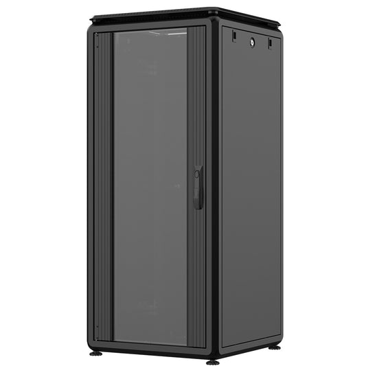 Rockstable 26HE 19 Zoll 600x600x1316mm (BxTxH) Serverschrank | Netzwerkschrank Glastür - Premium Line