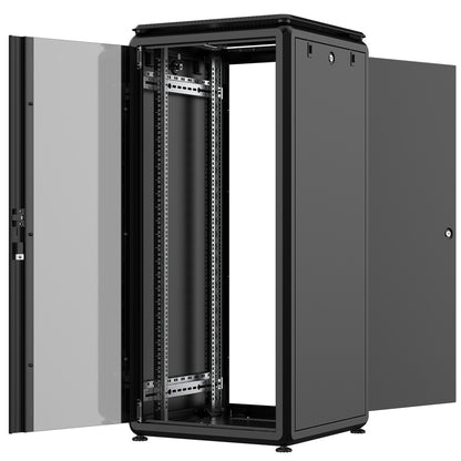 Rockstable 26HE 19 Zoll 600x600x1316mm (BxTxH) Serverschrank | Netzwerkschrank Glastür - Premium Line