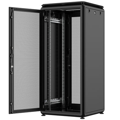 Rockstable 26HE 19 Zoll 600x600x1316mm (BxTxH) Serverschrank | Netzwerkschrank perforierte Tür - Premium Line