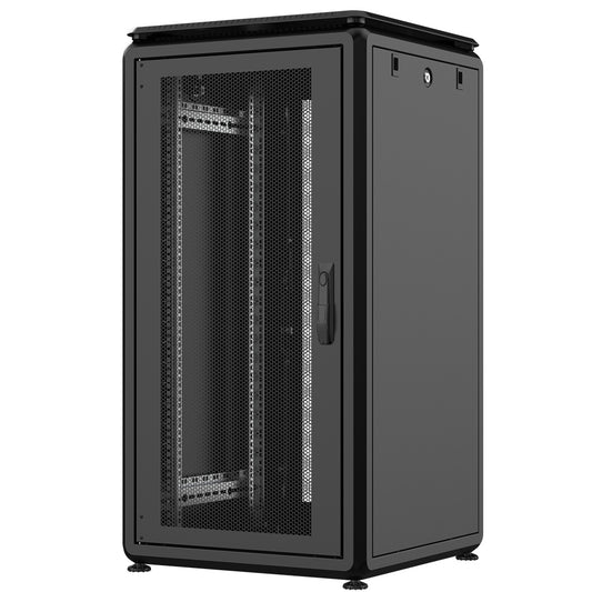 Rockstable 22HE 19 Zoll 600x600x1139mm (BxTxH) Serverschrank | Netzwerkschrank perforierte Tür - Premium Line