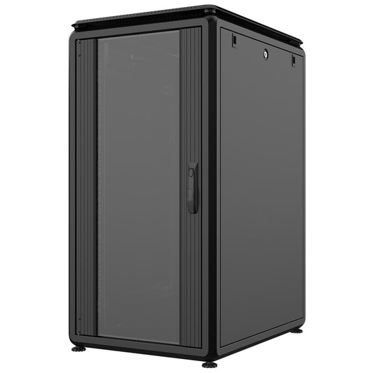 Rockstable 22HE 19 Zoll 600x800x1139mm (BxTxH) Serverschrank | Netzwerkschrank Glastür - Premium Line