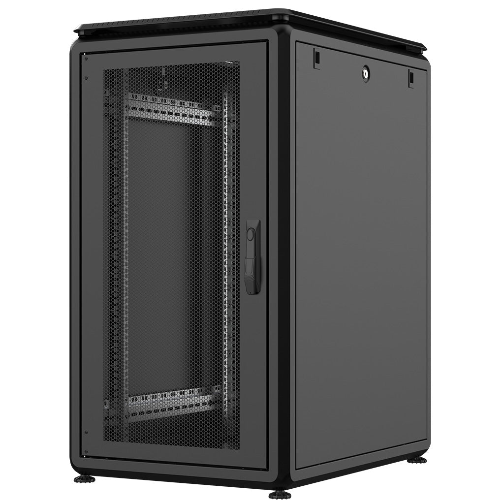 Rockstable 20HE 19 Zoll 600x800x1050mm (BxTxH) Serverschrank | Netzwerkschrank perforierte Tür - Premium Line