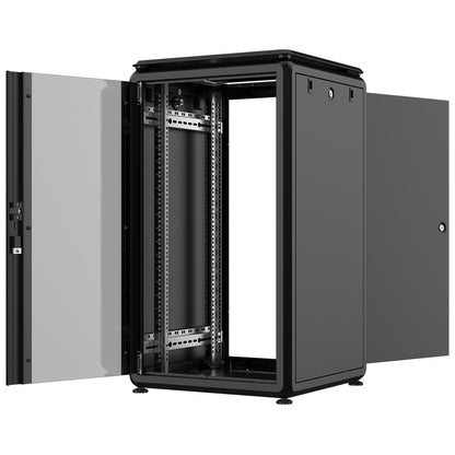 Rockstable 20HE 19 Zoll 600x600x1050mm (BxTxH) Serverschrank | Netzwerkschrank Glastür - Premium Line