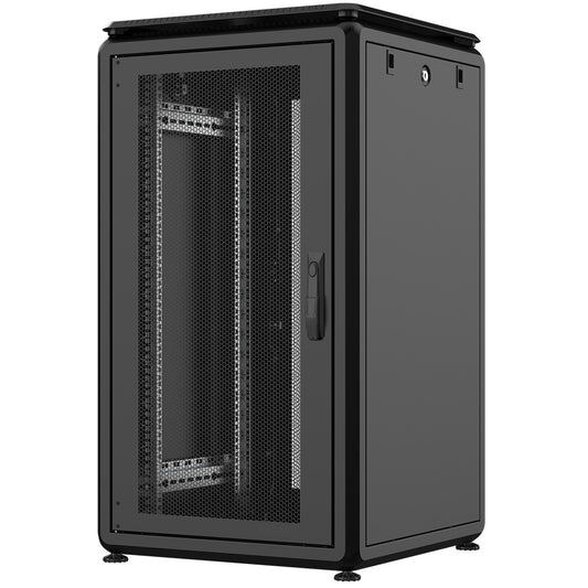 Rockstable 20HE 19 Zoll 600x600x1050mm (BxTxH) Serverschrank | Netzwerkschrank perforierte Tür - Premium Line
