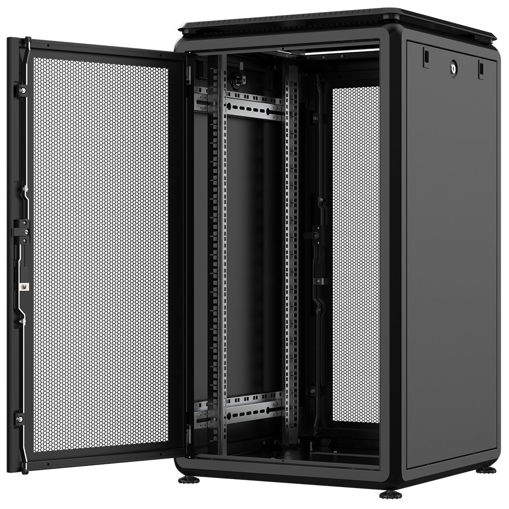 Rockstable 20HE 19 Zoll 600x600x1050mm (BxTxH) Serverschrank | Netzwerkschrank perforierte Tür - Premium Line