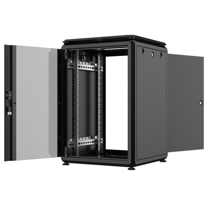 Rockstable16HE 19 Zoll 600x600x872mm (BxTxH) Serverschrank | Netzwerkschrank Glastür - Premium Line