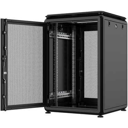 Rockstable16HE 19 Zoll 600x600x872mm (BxTxH) Serverschrank | Netzwerkschrank perforierte Tür - Premium Line