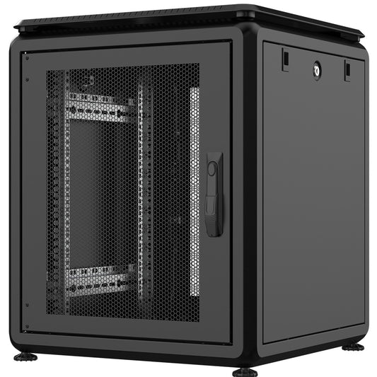 Rockstable 12HE 19 Zoll 600x600x697mm (BxTxH)Serverschrank | Netzwerkschrank perforierte Tür - Premium Line