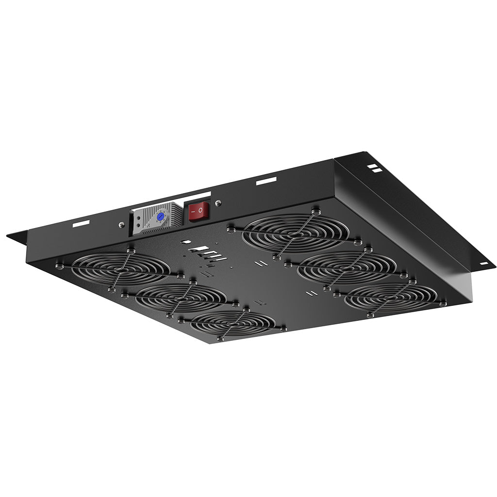 Rockstable 1HE 19 Zoll in Rack Lüftereinheit mit 6 Hochleistungslüfter - manuelleTemperatursteuerung | PremiumLine RSPL19-FT6