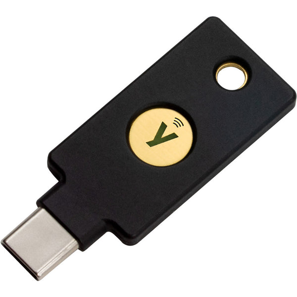 YUBICO YubiKey 5C NFC Fido-Stick with USB-C interface in black color, designed for enhanced security and connectivity.
