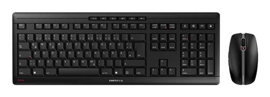 Cherry STREAM DESKTOP - Kebelloses Desktopset - Schwarz - USB (QWERTZ - DE) - Kabellos - RF Wireless - Scherenschalter - QWERTZ - Schwarz - Maus enthalten