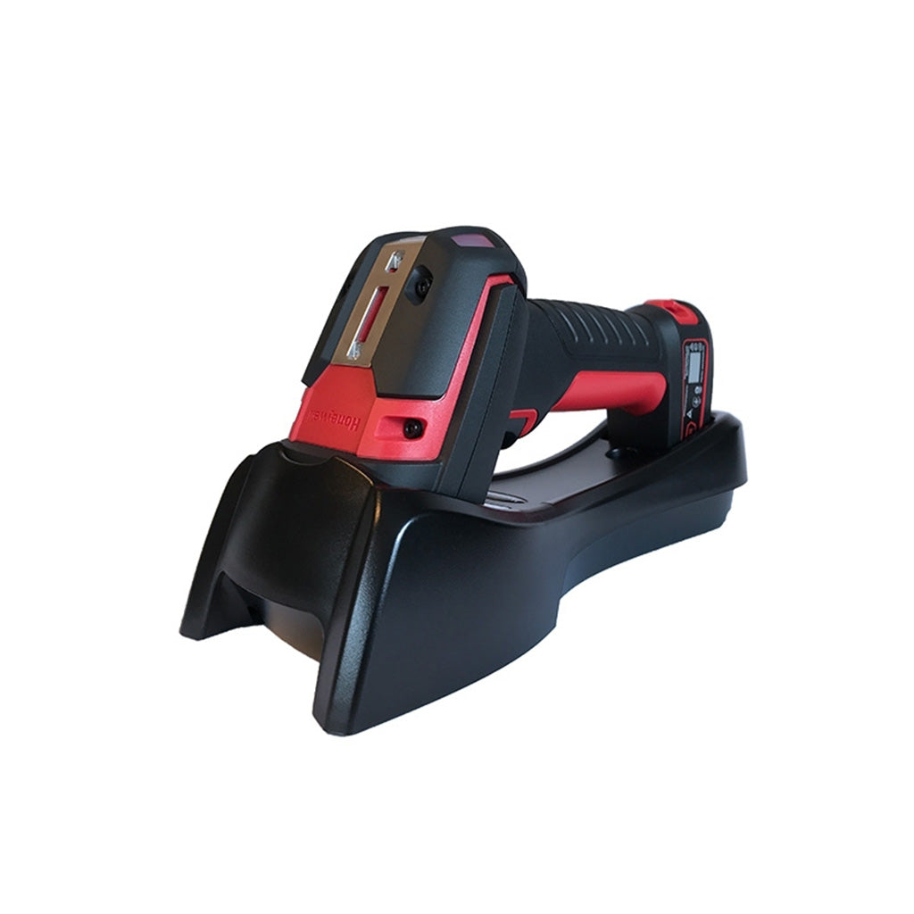 Honeywell Granit XP 1991iXR Kit barcode scanner in charging dock with wireless Bluetooth capability.