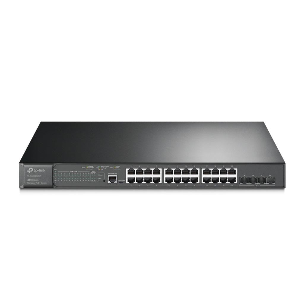 TP-Link JetStream 24-Port Gigabit L2+-Managed-PoE+-Switch mit 4 10G-SFP+-Slots
