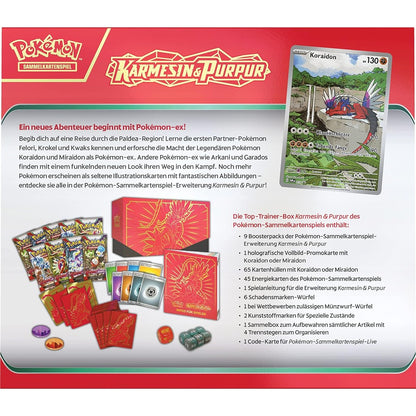 Pokemon - Top-Trainer-Box Karmesin & Purpur (Koraidon) (9 Boosterpacks & Premium-Zubehör)