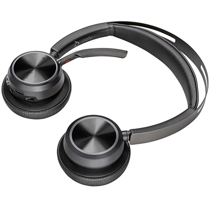 HP Poly Voyager Focus 2 USB-C-C wireless headset with adjustable design and USB-C connectivity.