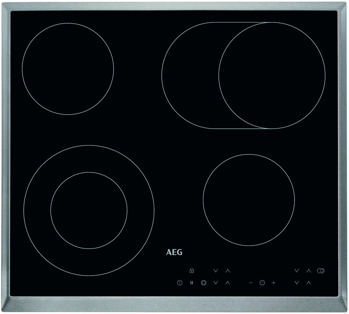 AEG HK634060XB - Schwarz - Integriert - 60 cm - Keramik - Glaskeramik - 4 Zone(n)