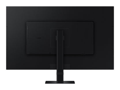 Back view of Samsung ViewFinity S70D 4K 32" monitor with a sleek black design and stand