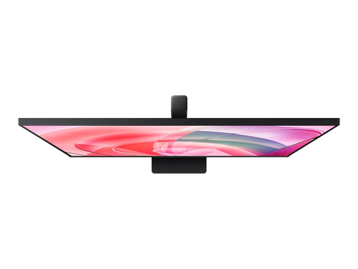 Samsung ViewFinity S70D 4K 32" monitor viewed from the side, showcasing slim design and vibrant display.