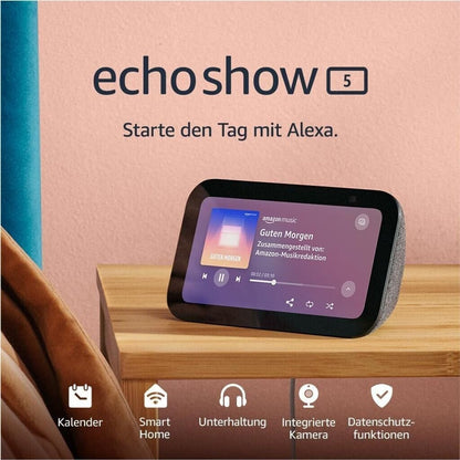 Amazon Echo Show 5 (3 gen.) - Amazon Alexa - Rechteck - Schwarz - Android - Fire OS - iOS - 14 cm (5.5") - MediaTek