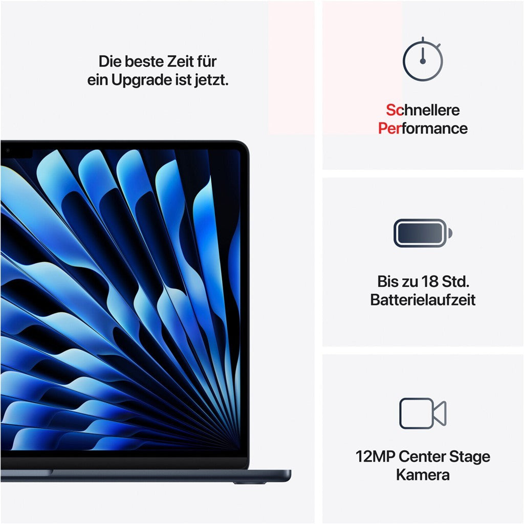 Apple MacBook Air 15" M4 Midnight/M4-10C-CPU 10C-GPU - Notebook - Apple M4
