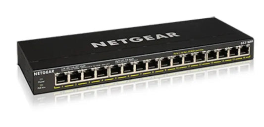 Netgear GS316PP - Switch - unmanaged - 16 x 10/100/1000 (PoE+) Netgear
