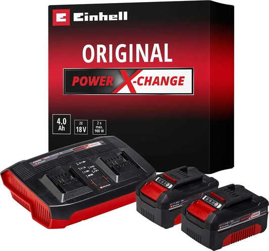 Einhell 2x 4.0Ah & Twincharger Kit PXC - Akkus/Batterien enthalten