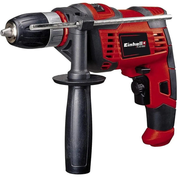 Einhell TC-ID 550 E klopboorhamer (550 W, elektronische toerentalregeling, toerentalvoorkeuze, rechts-/linksom draaien, metalen diepteaanslag, extra handgreep)