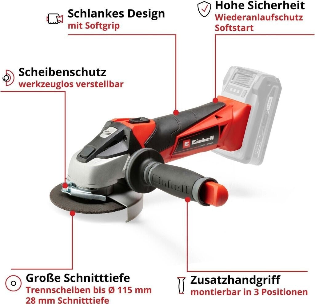 Einhell Akku-Winkelschleifer TE-AG 18/115 Li-Solo Power X-Change