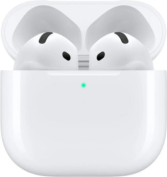 Apple AirPods 4 Kabellose Kopfhörer in der Ladebox mit grünem Indicator