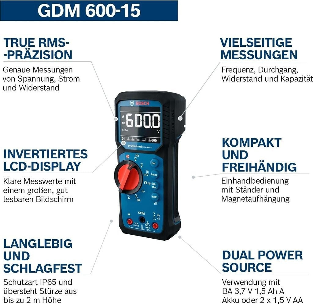 Bosch Professional Digitales Multimeter GDM 600-15