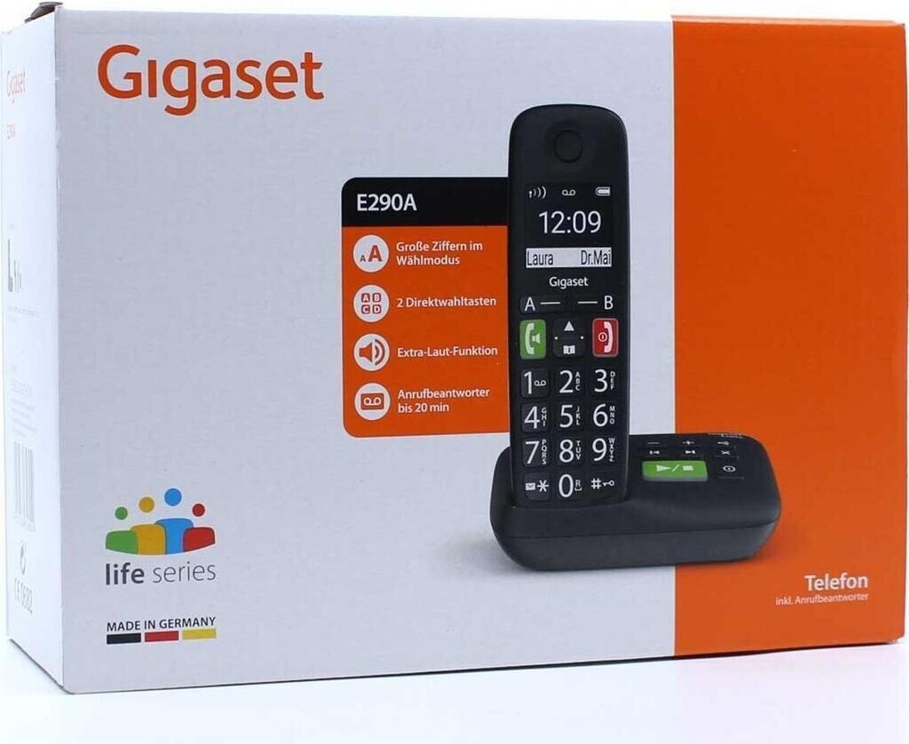 Gigaset E290A Single Telefon Schwarz