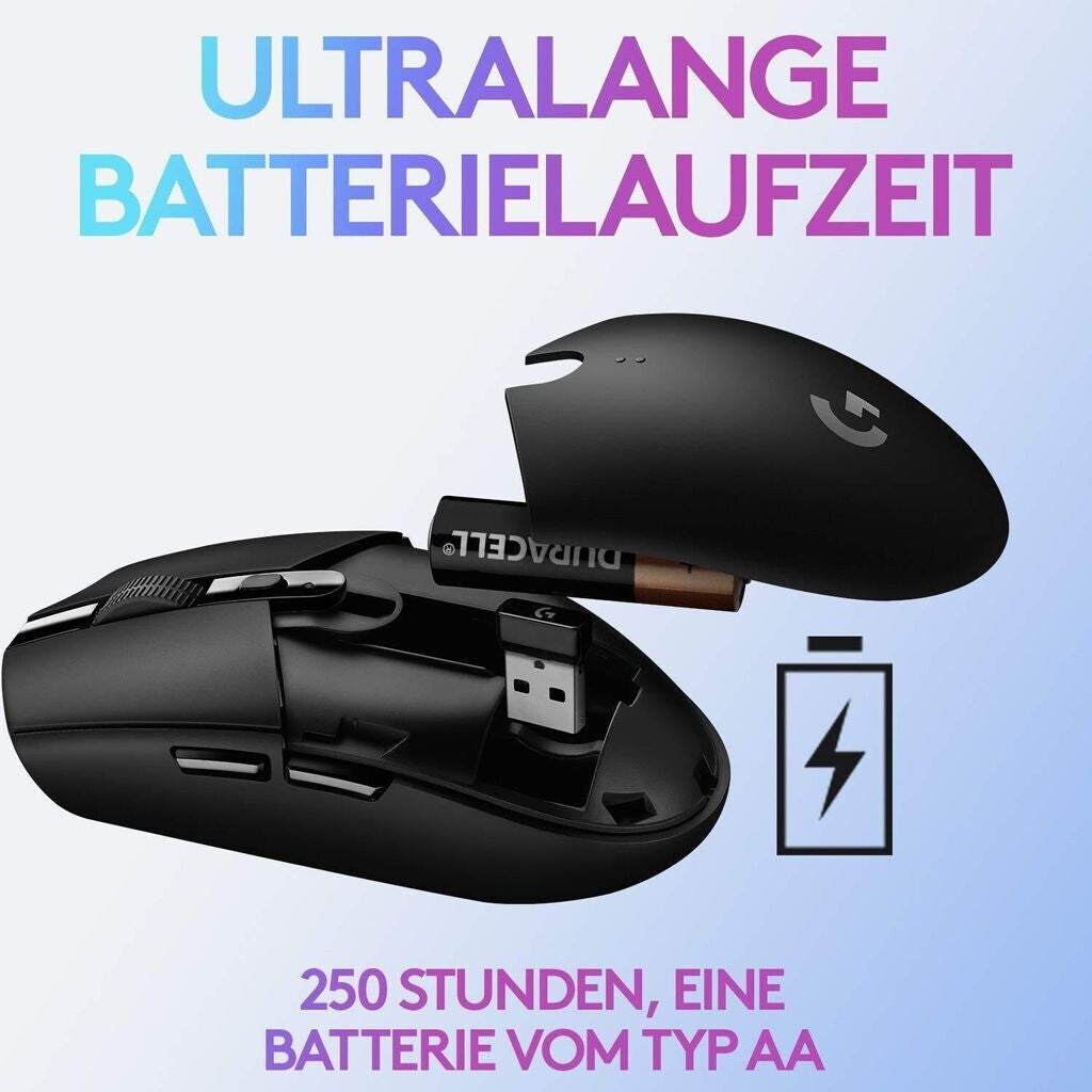 Logitech G G305 - rechts - Optisch - RF Wireless - 12000 DPI - 1 ms - Weiß