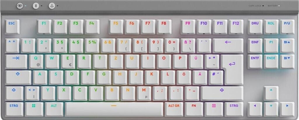 Logitech G G515 LIGHTSPEED TKL, Kabellos, RF Wireless+ Bluetooth, Mechanischer Switch, QWERTZ, RGB-LED, Weiß -• Mechanische Gaming-Tastatur