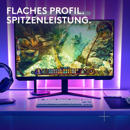 Logitech G G515 LIGHTSPEED TKL, Kabellos, RF Wireless+ Bluetooth, Mechanischer Switch, QWERTZ, RGB-LED, Weiß -• Mechanische Gaming-Tastatur
