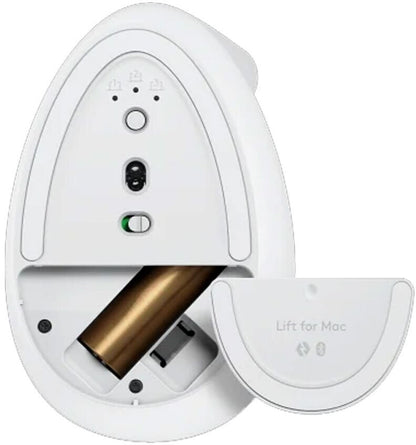 Logitech Lift for Mac - rechts - Vertikale Ausführung - Optisch - RF Wireless + Bluetooth - 4000 DPI - Weiß
