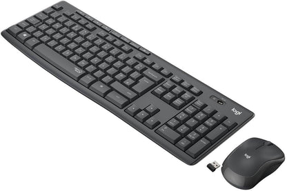 Logitech MK295 Silent - Volle Größe (100%) - Kabelgebunden - RF Wireless - QWERTY - Graphit - Maus enthalten