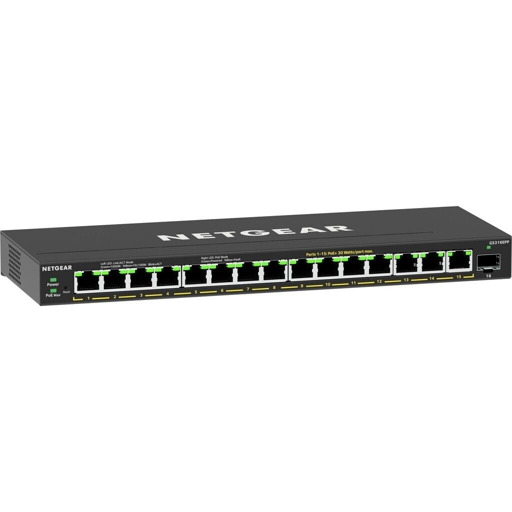 Netgear Plus GS316EPP - Switch - managed - 15 x 10/100/1000 (PoE+)