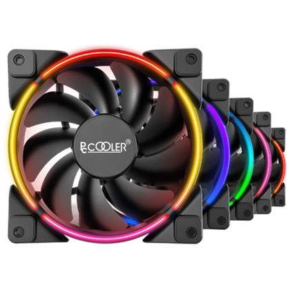 PCCOOLER FRGB Lüfter 5 in 1 Kit - bis zu 1800 U/min und 45,3 CFM - steuerbare RGB LEDs - CORONA-FRGB-5I1 - 6940526103974 - Brocon Shop