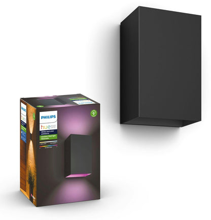 Philips Hue White and Color ambiance Resonate Outdoor Wandleuchte schwarz - Wandbeleuchtung für den Außenbereich - Bluetooth - Schwarz - LED - Metall - Nicht austauschbare(s) Leuchtmittel