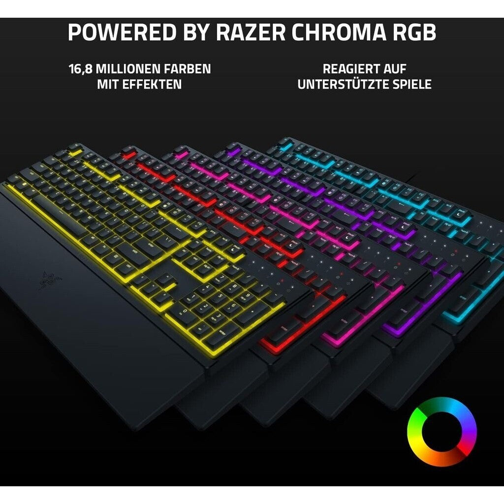 Razer Ornata V3 X - Kabelgebunden - USB - Membran Key Switch - QWERTZ - RGB-LED - Schwarz