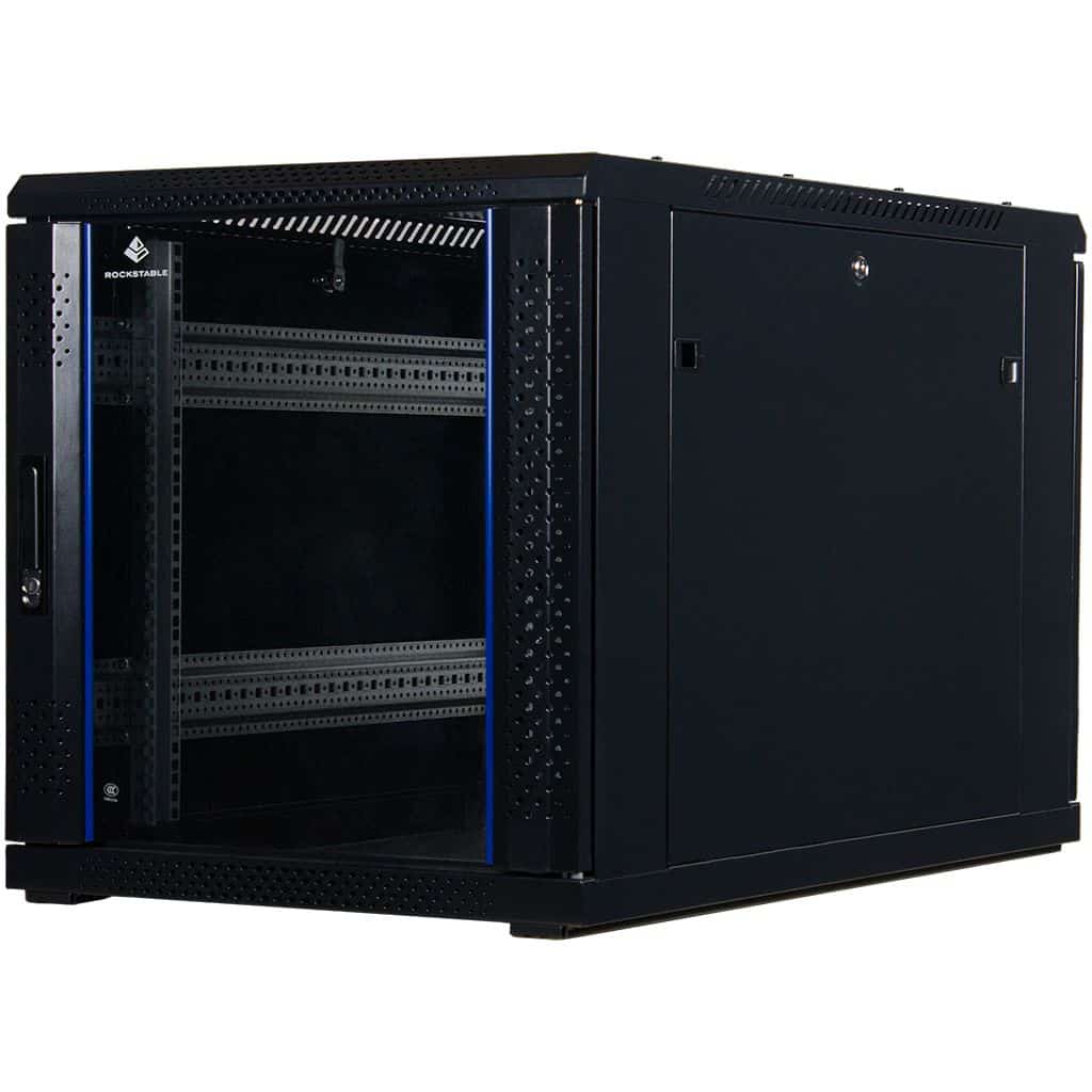 Rockstable 19 Zoll Serverschrank | Netzwerkschrank  12HE 600x1000x637mm (BxTxH) | RS19-6012 | Glastür