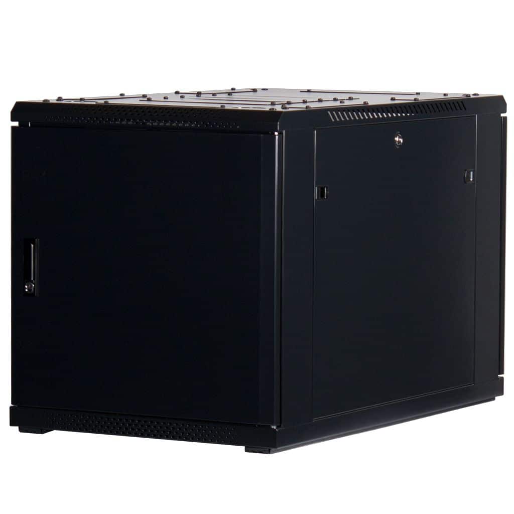 Rockstable 12HE 19 Zoll Serverschrank Netzwerkschrank mit Glastür - Schwarz - RS19-6012 - 4260714310338 - Brocon Shop