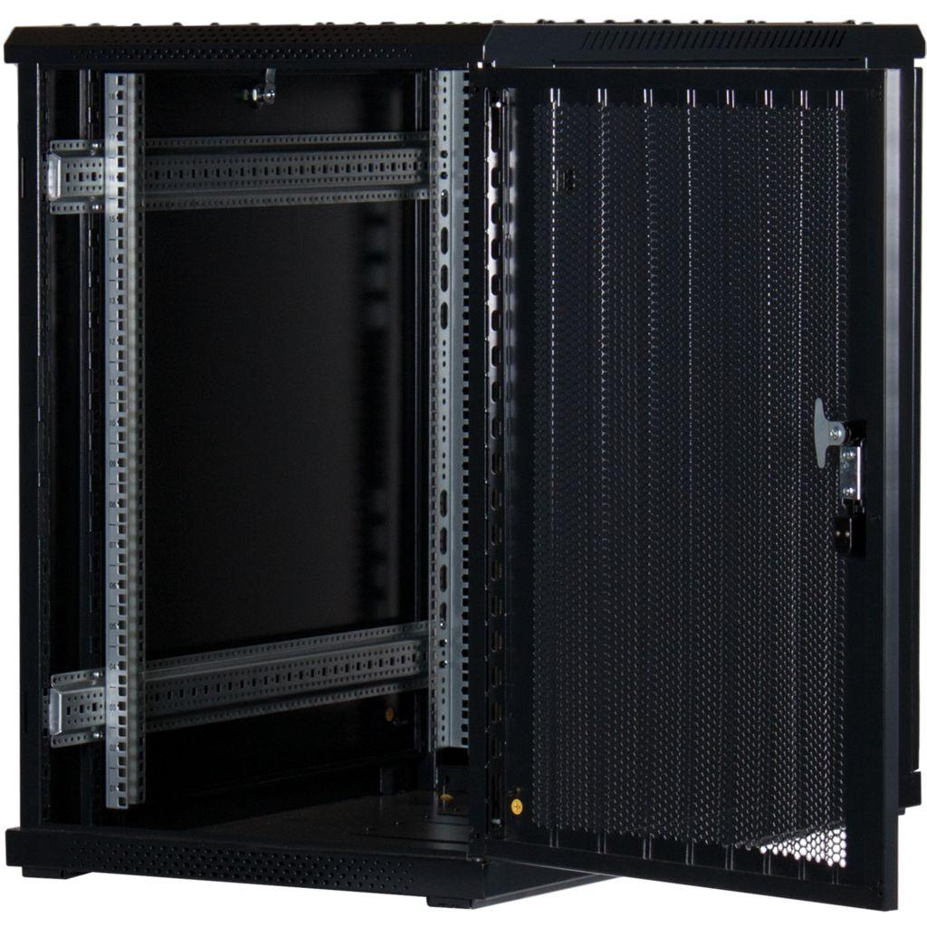 Rockstable 19 Zoll Serverschrank | Netzwerkschrank  18HE 600x1000x900mm (BxTxH) | RS19-6018PP | perforierte Tür
