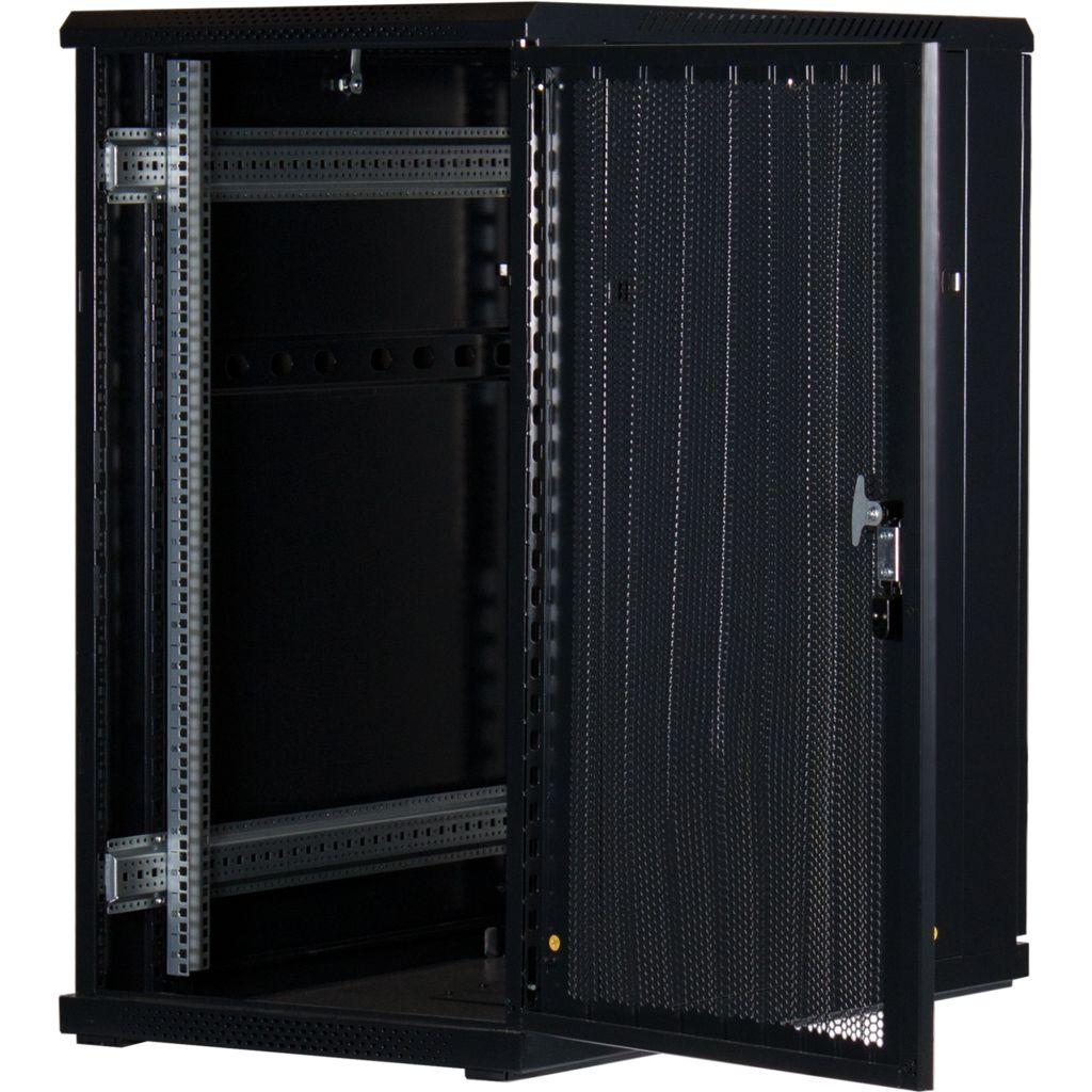 Rockstable 19 Zoll Serverschrank | Netzwerkschrank  22HE 600x1000x1200mm (BxTxH) | RS19-6022PP | perforierte Tür
