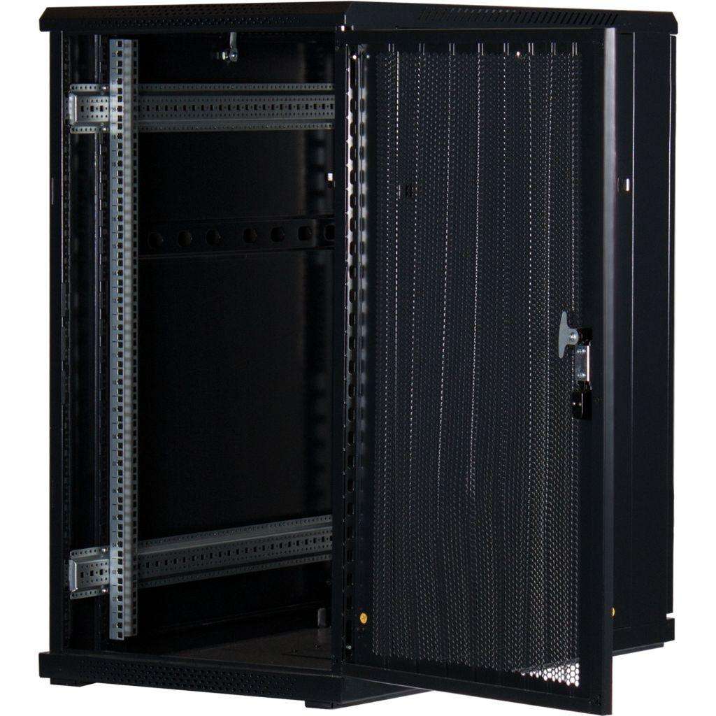 Rockstable 19 Zoll Serverschrank | Netzwerkschrank 22HE 600x1000x1200mm (BxTxH) | RS19-6022PP | perforierte Tür - RS19-6022PP - 4260714310758