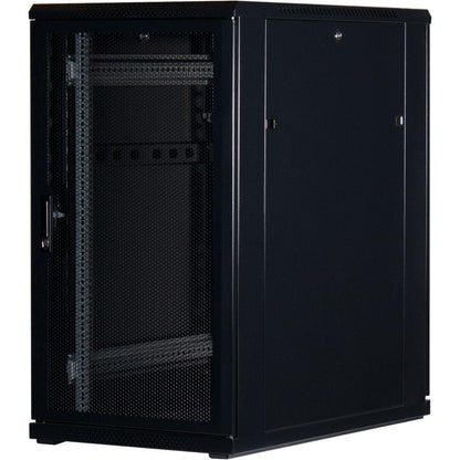 Rockstable 19 Zoll Serverschrank | Netzwerkschrank  22HE 600x1000x1200mm (BxTxH) | RS19-6022PP | perforierte Tür