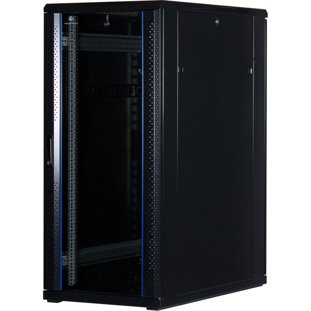 Rockstable 19 Zoll Serverschrank | Netzwerkschrank  27HE 600x1000x1400mm (BxTxH) | RS19-6027 | Glastür