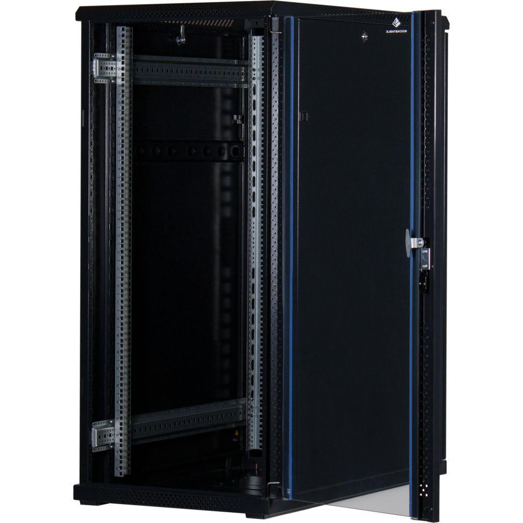 Rockstable 19 Zoll Serverschrank | Netzwerkschrank  27HE 600x1000x1400mm (BxTxH) | RS19-6027 | Glastür