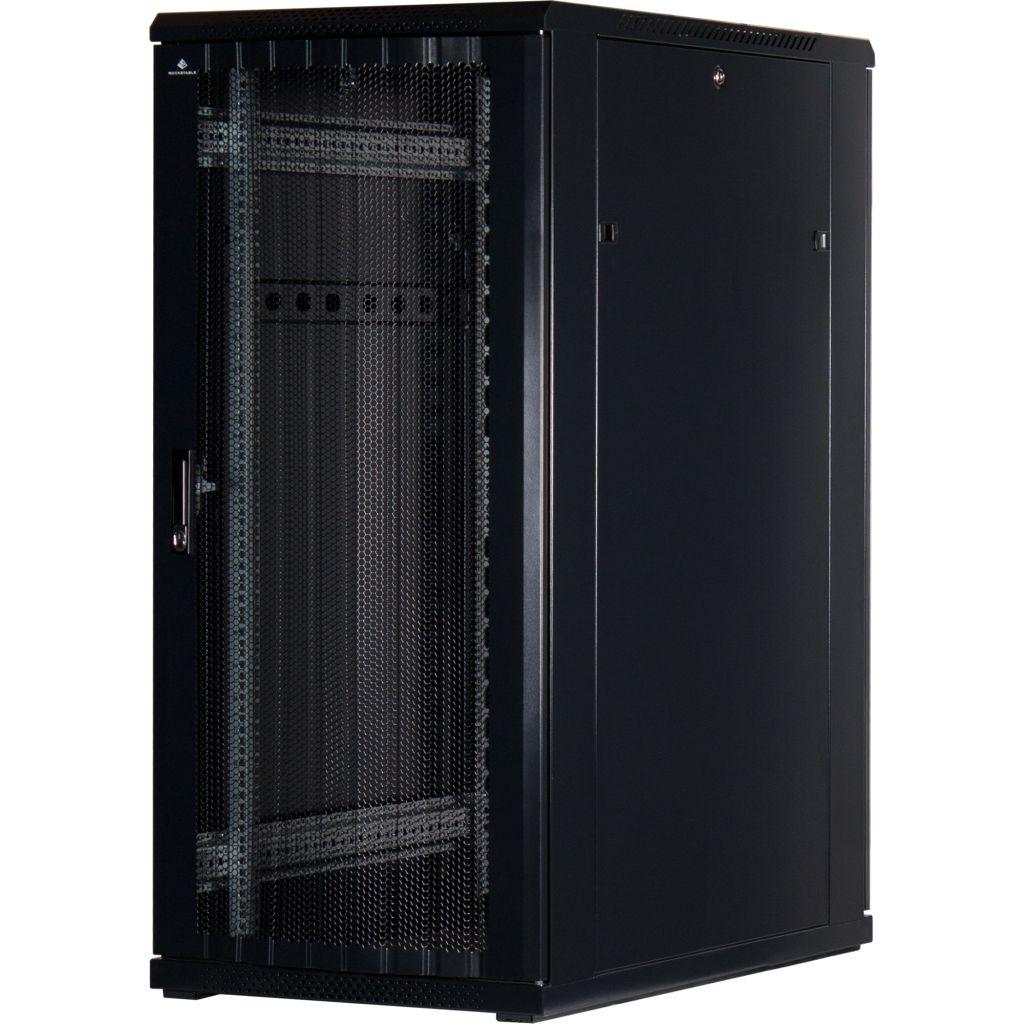 Rockstable 19 Zoll Serverschrank | Netzwerkschrank  27HE 600x1000x1400mm (BxTxH) | RS19-6027PP | perforierte Tür