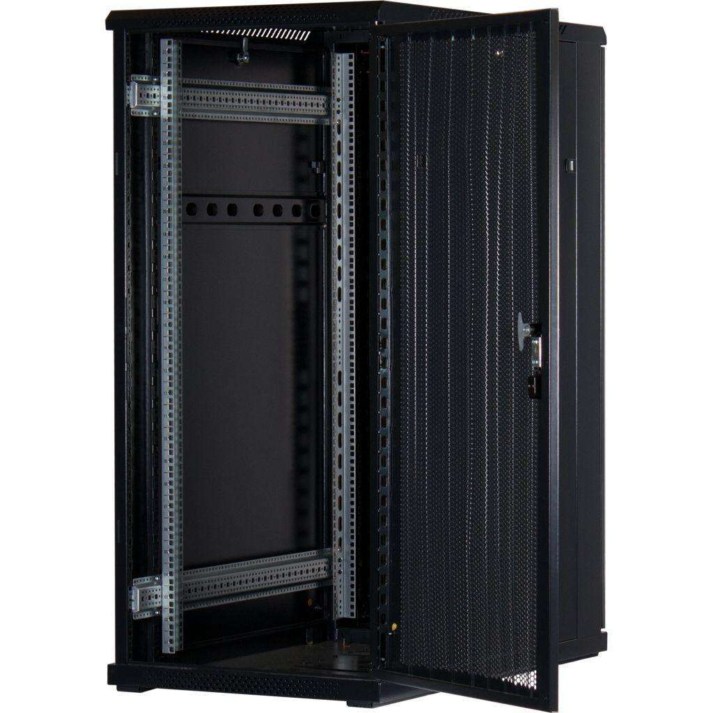 Rockstable 19 Zoll Serverschrank | Netzwerkschrank 27HE 600x1000x1400mm (BxTxH) | RS19-6027PP | perforierte Tür - RS19-6027PP - 4260714310802